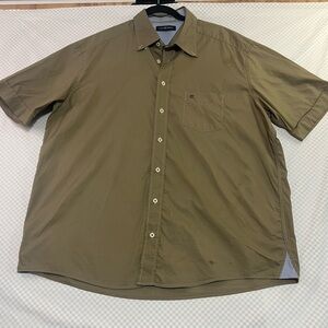 Casa Moda Sports Shirt Men's Button Up Short Sleeve‎ Checkered Pattern Sides XL